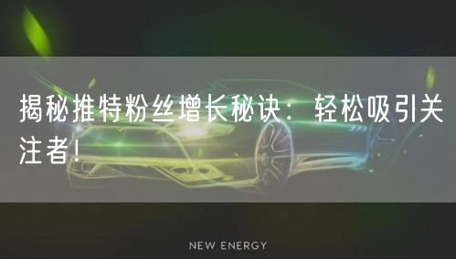 揭秘推特粉丝增长秘诀：轻松吸引关注者！