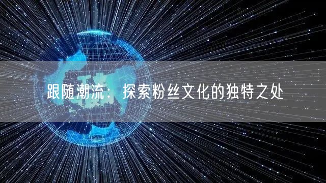 跟随潮流：探索粉丝文化的独特之处