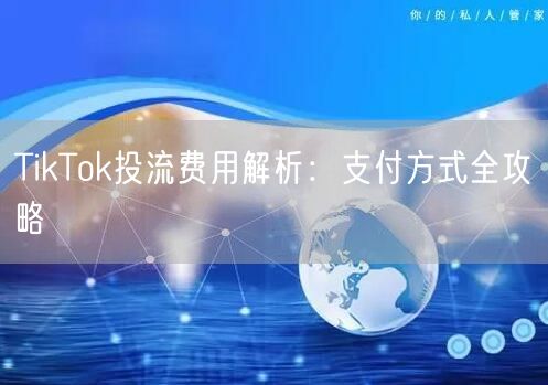 TikTok投流费用解析：支付方式全攻略