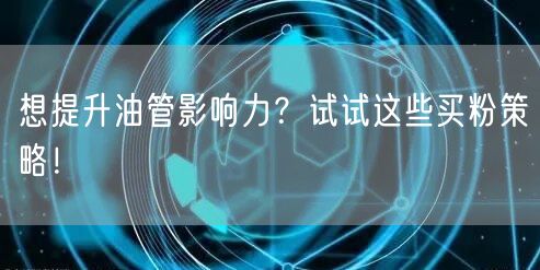 想提升油管影响力？试试这些买粉策略！