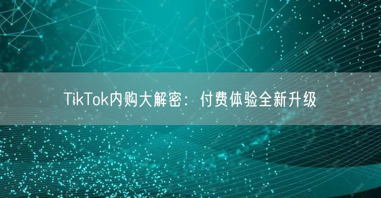 TikTok内购大解密：付费体验全新升级