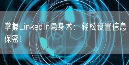 掌握LinkedIn隐身术:轻松设置信息保密!