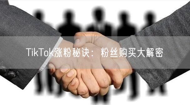 TikTok涨粉秘诀：粉丝购买大解密