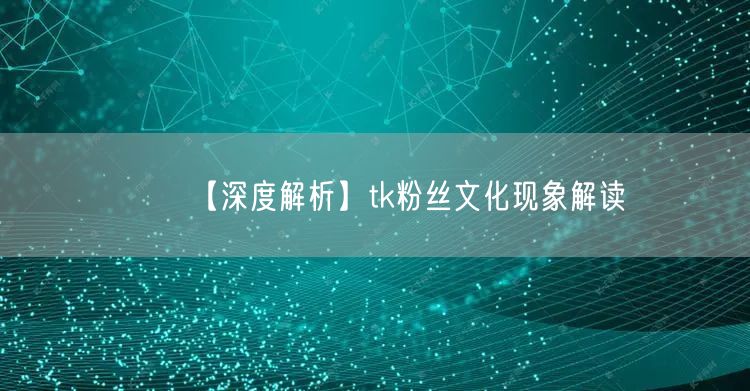 【深度解析】tk粉丝文化现象解读