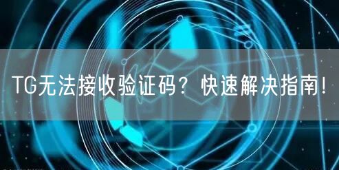 TG无法接收验证码?快速解决指南!