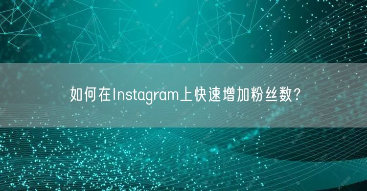 如何在Instagram上快速增加粉丝数？