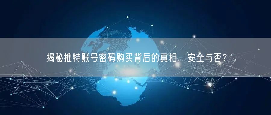 揭秘推特账号密码购买背后的真相,安全与否?