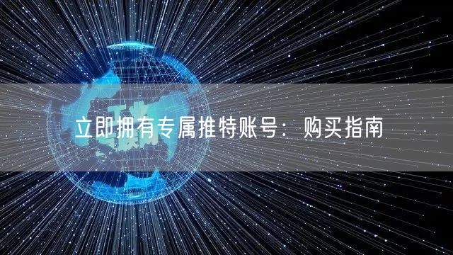 立即拥有专属推特账号：购买指南