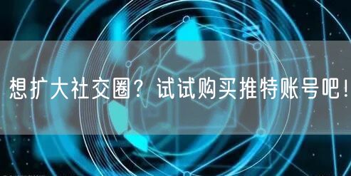 想扩大社交圈？试试购买推特账号吧！