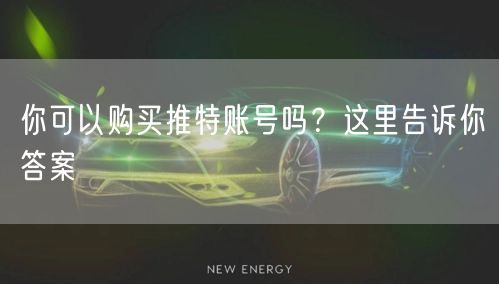 你可以购买推特账号吗？这里告诉你答案