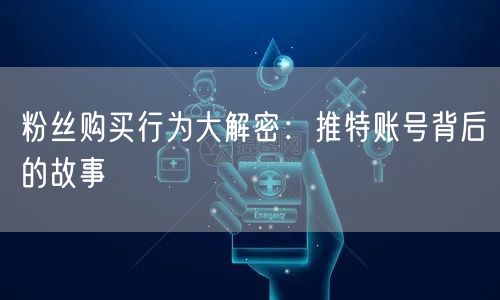 粉丝购买行为大解密：推特账号背后的故事