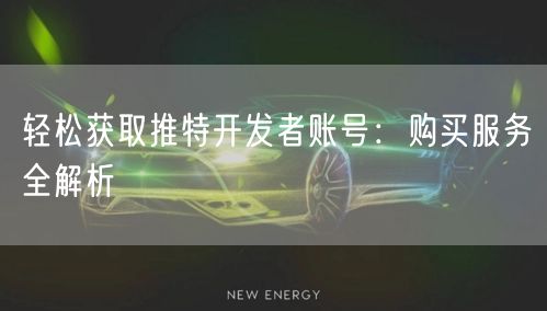 轻松获取推特开发者账号:购买服务全解析