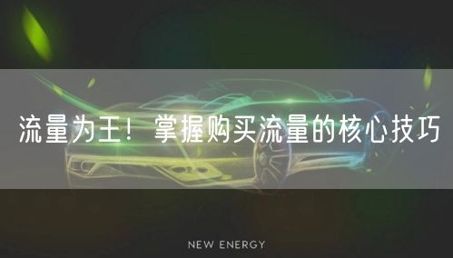 流量为王！掌握购买流量的核心技巧