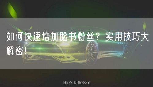 如何快速增加脸书粉丝？实用技巧大解密！