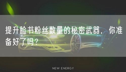 提升脸书粉丝数量的秘密武器，你准备好了吗？