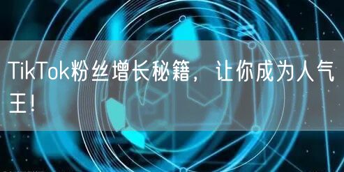 TikTok粉丝增长秘籍，让你成为人气王！