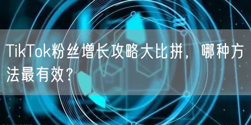TikTok粉丝增长攻略大比拼，哪种方法最有效？