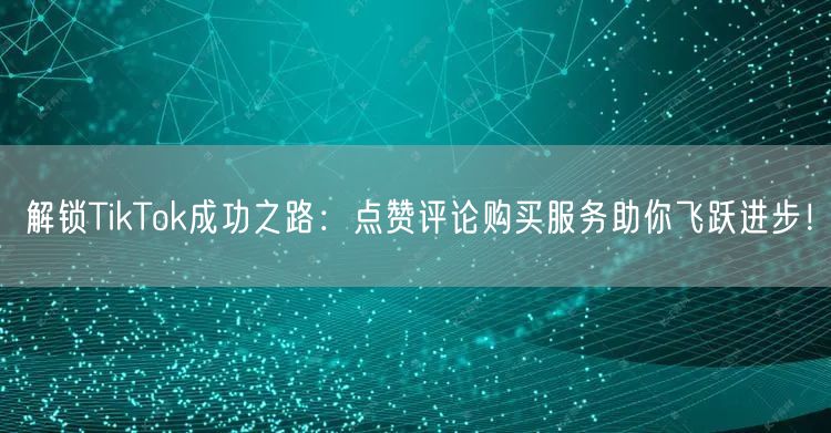 解锁TikTok成功之路：点赞评论购买服务助你飞跃进步！