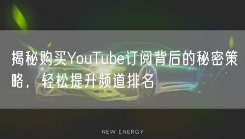 揭秘购买YouTube订阅背后的秘密策略，轻松提升频道排名