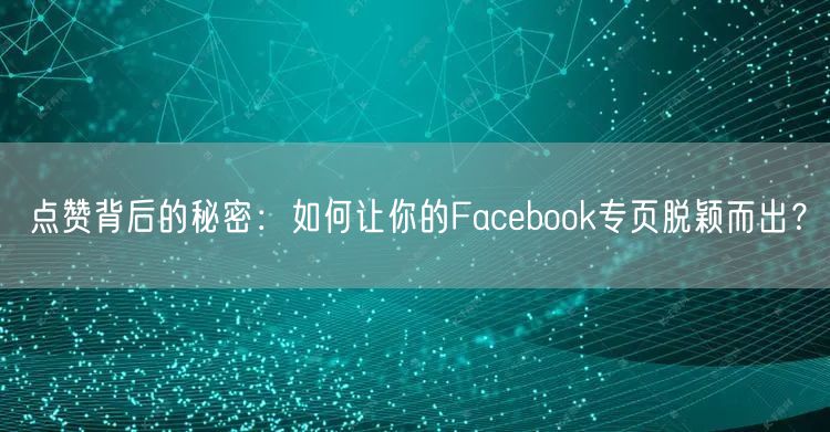 点赞背后的秘密：如何让你的Facebook专页脱颖而出？